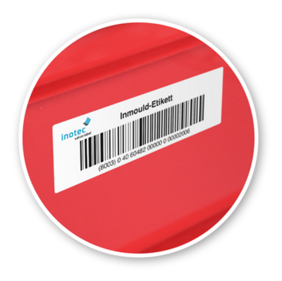 foto van inotec reusable Barcode Inmould etiket