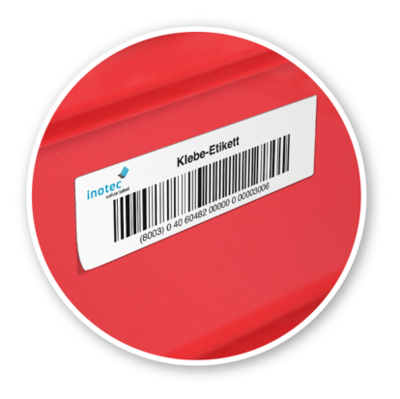 foto van inotec reusable zelfklevend Barcode etiket